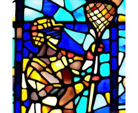Creator’s Cathedral - Lacrosse Stained Glass / Mosaic Aesthetic Image, Geometric Abstraction Art, Digital Lacrosse AI Art