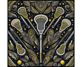 Lacrosse Pocket Pattern - Art Nouveau Image, Bilateral Symmetry, Digital Lacrosse AI Art