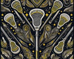 Lacrosse Pocket Pattern - Art Nouveau Image, Bilateral Symmetry, Digital Lacrosse AI Art