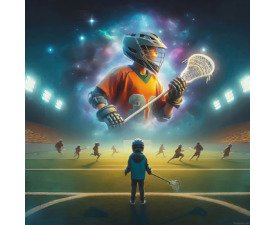 Lacrosse Heroic Portraiture - Magical Realism Image, Tilt-Shift Art Effect / Miniature Faking, Digital Lacrosse AI Art