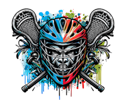 Lacrosse Sentinel Logo - Symmetrical Emblem Art, Hyper-Realistic Inking Image, Digital Lacrosse AI Art