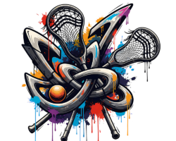 Tangled Iron - Lacrosse 3D Vector AI Art, Splatter & Drip Graffiti Image, Digital Lacrosse AI Art