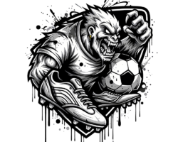Beast Mode Logo - Esports / Soccer Mascot Logo, Urban Street & Graffiti Art, Digital Soccer AI Art