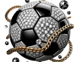 Bling Ball - Diamonds and Chains AI Soccer Image, Hyper-Realistic 3D Art, Digital Soccer AI Art