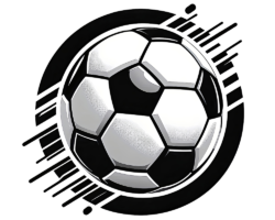 Kinetic Soccer Circle - AI Soccer Logo Image, High-Contrast Minimalism 3D Art, Digital Soccer AI Art