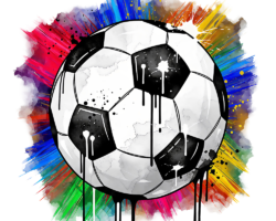Soccer Splatter - Street Art / Graffiti AI Image, Watercolor / Action Art, Digital Soccer AI Art