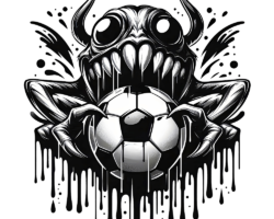 Ball Snatcher - Skate / Streetwear Soccer AI Image, Tattoo Flash / Dark Illustrative Art, Digital Soccer AI Art