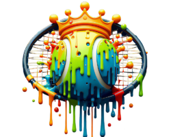 King Tennis Drip - 3D Pop AI Image, Designer Aesthetic Art, Digital Tennis AI Art