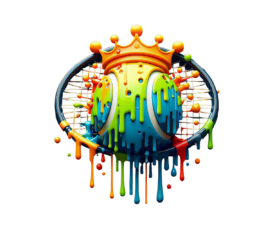 King Tennis Drip - 3D Pop AI Image, Designer Aesthetic Art, Digital Tennis AI Art