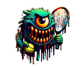 Toxic Server - Graffiti / Street Tennis Image, Vector-Style Digital Illustration Art, Digital Tennis AI Art