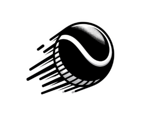 Baseline Tennis Bullet - Comic Book / Manga Action Lines AI Image, Halftone Shading Art, Digital Tennis AI Art