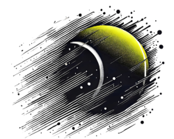 Kinetic Serve - Ink Sketch AI Image, Abstract Minimalism Art, Digital Tennis AI Art