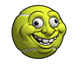 Fuzzy Buddy - Digital Tennis Cartoon Caricature Art, Mascot Sticker Image, Digital Tennis AI Art