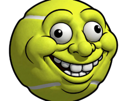 Fuzzy Buddy - Digital Tennis Cartoon Caricature Art, Mascot Sticker Image, Digital Tennis AI Art