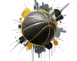 Urban Orbit - Digital AI Basketball Image, Mixed Media / Collage Aesthetic, Digital Basketball AI Art