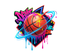 Cosmic Graffiti Ball - Digital AI Basketball Image, Graffiti / Street Art, Digital Basketball AI Art
