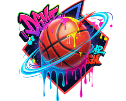 Cosmic Graffiti Ball - Digital AI Basketball Image, Graffiti / Street Art, Digital Basketball AI Art