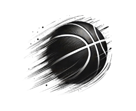 Charcoal Comet Ball - Digital AI Basketball Image, Minimalist & Monochromatic Art, Digital Basketball AI Art
