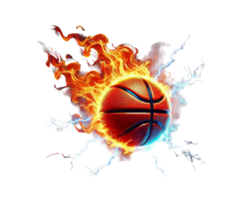 Thermal Ball - Digital AI Basketball Image, VFX (Visual Effects) Concept Art, Digital Basketball AI Art