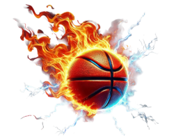 Thermal Ball - Digital AI Basketball Image, VFX (Visual Effects) Concept Art, Digital Basketball AI Art