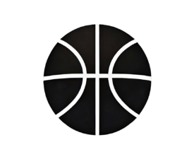Simple Black & White Ball - Digital AI Basketball Image, Minimalism & Flat Design, Digital Basketball AI Art