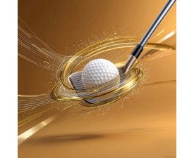 Kinetic Golf Impact - 3D Motion Graphic / Abstract Digital Render, Combines Kinetic Art and Futuristic Data Visualization, Digital Golf AI Art