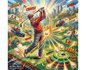Multiverse Tee-Off - Comic Book Golf Pop Art, Silver Age Comic Books, Digital Golf AI Art