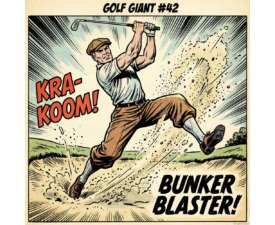 Golf Giant #42: Bunker Blaster! - Silver Age Comic Book Pop Art, Digital Comic Book Illustration, Digital Golf AI Art
