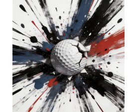 Splatter Hit - Abstract Expressionist Action Art, Contemporary Sumi-e / Calligraphic Art Image, Digital Golf AI Art