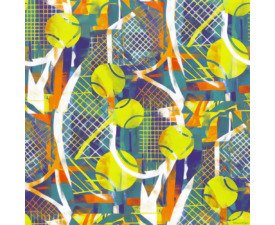 Abstract Tennis Pattern No. 5036 - Dynamic Cubism / Futurism, Geometric Pop Art Pattern, Digital Tennis AI Art