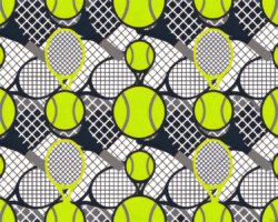 Abstract Tennis Pattern No. 5035 - Geometric Pop Art Pattern, Abstract Sports Design, Digital Tennis AI Art