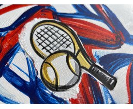 USA Champion Stroke Emblem - Abstract Expressionist Sports Art, Digital Tennis AI Art
