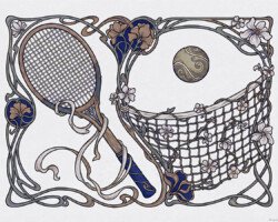 Art Nouveau Piece- Digital Tennis Art Nouveau, 19th-century Decorative Style, Digital Tennis AI Art